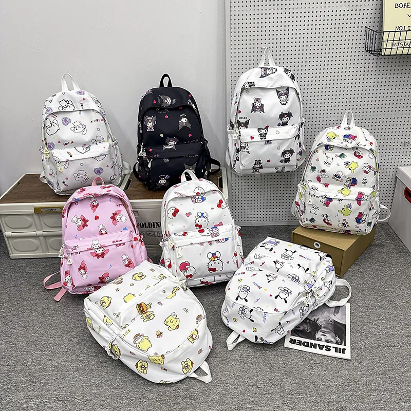 New Cute Backpack Lightweight and Large Capacity Girl Cartoon Nylon Backpack