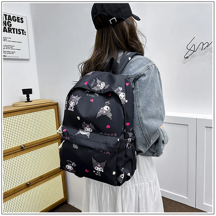 New Cute Backpack Lightweight and Large Capacity Girl Cartoon Nylon Backpack