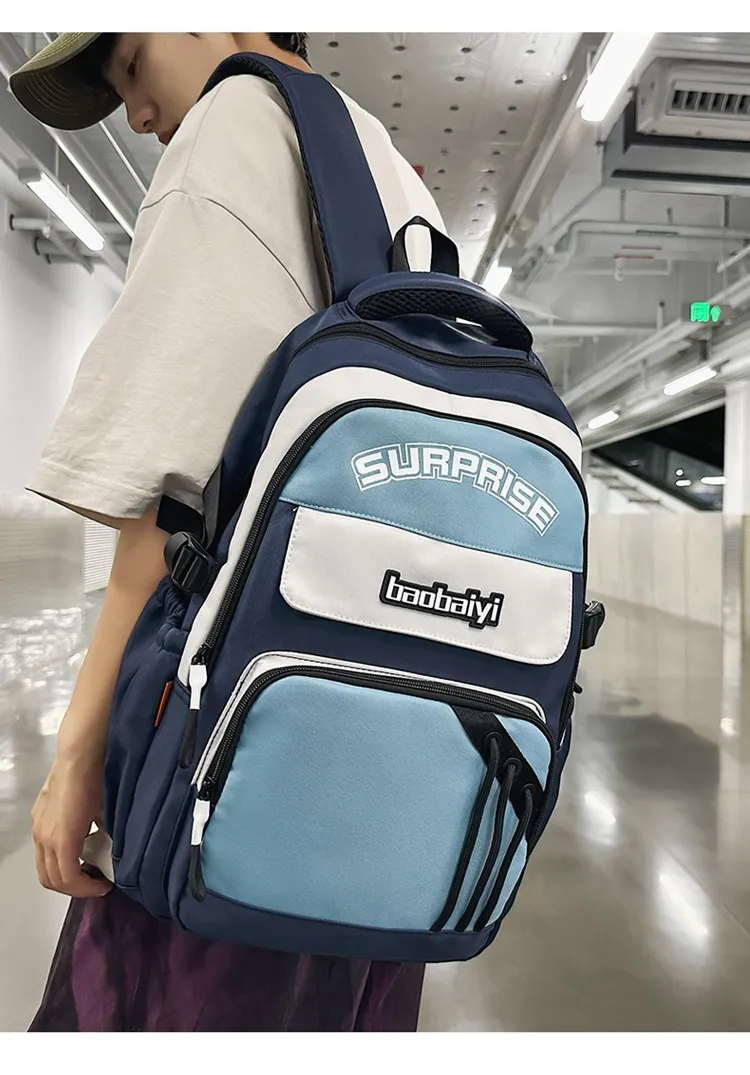 Large Capacity Travel Backpack Multifunctional Campus Backpack for Male and Female Students in Middle and High Schools