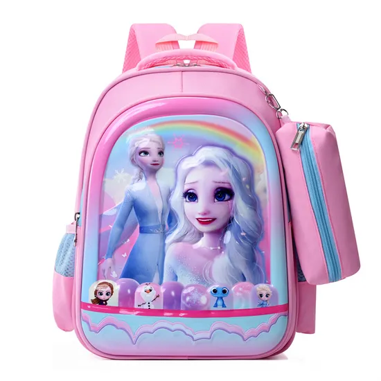 New Children′s Cute Backpack Oxford Cloth Two Piece Cartoon Primary School Large Capacity Lightweight Backpack Set