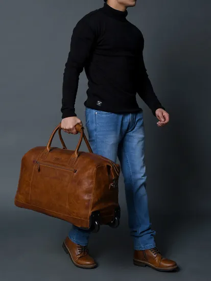 Duffel Bags for Men and Women Full Grain Leather for Travelling Carry Overnight Weekend Bags