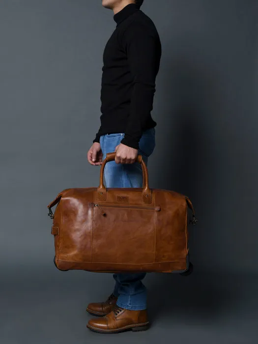 Factory Leather Handcrafts Trolley Handbag Travel Overnight Weekend Duffle Gym Bag