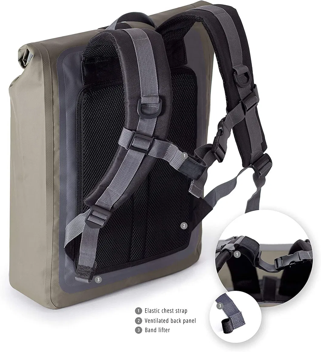 Roll-Top Waterproof Bicycle Backpack Messenger Backpack 15 Inch Laptop