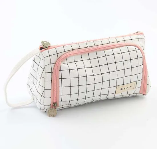 Wholesales Custom Big Capacity Large Storage Canvas Pencil Pen Case Pouch Stationery Bag for Office School Teen Girl Boy