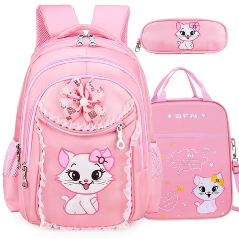 Children Double Shoulder 7-9-12 Year Old Schoolbag Princess Backpack School Girls Backpack Bag Korean Version of Cute Polyester