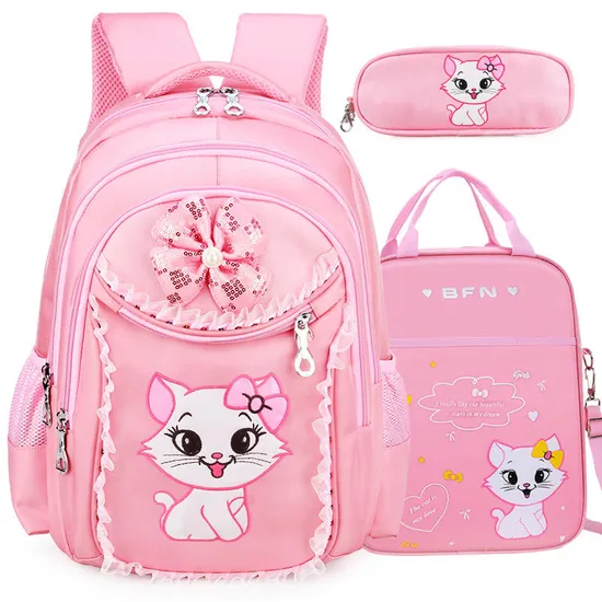Children Double Shoulder 7-9-12 Year Old Schoolbag Princess Backpack School Girls Backpack Bag Korean Version of Cute Polyester
