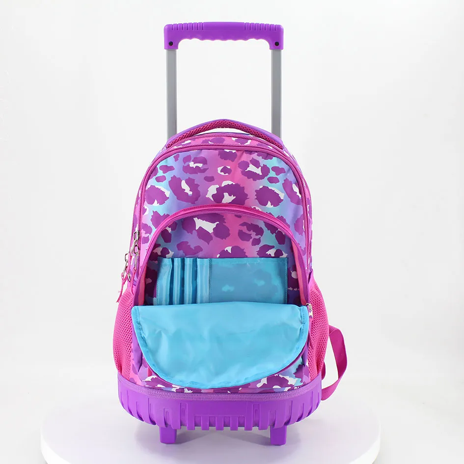 New Design Fashion Print Trolley Backpack Smooth Stretch Student Trolley Bag Can Be Customized Logo