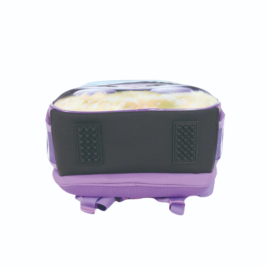 Independently Designed Cute Cat Purple School Backpack 600d High Quality Children School Bags