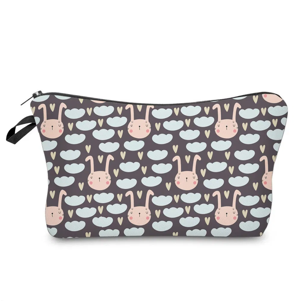 Cartoon Cute Bunny School Pencil Bag Zipper Makeup Cosmetic Pouch Waterproof