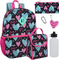Lightweight Durable Leak-Resistant Bassic Girls′ Backpack with Lunch Bag Key Chain Pencil Case and Accessories