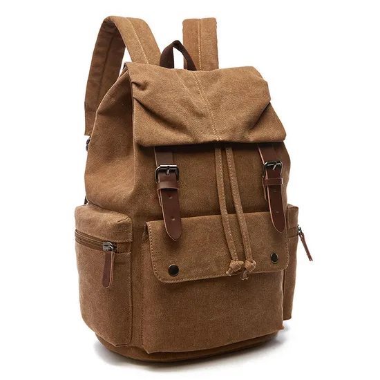 Designer Retro Style Backpacks Durable Canvas Laptop 15 Inch