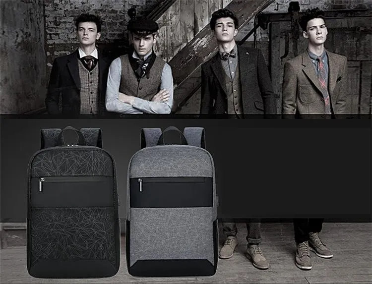 Business Man Travel Backpack USB Charger Back Pack Leisure Travel Computer Backpack