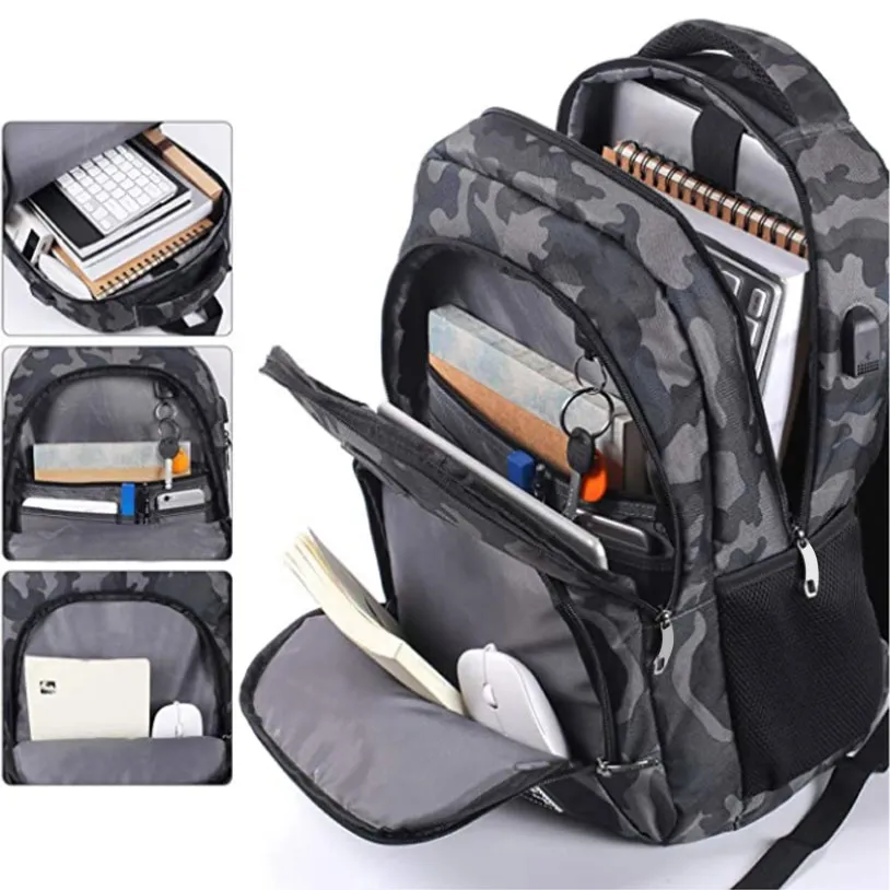 Custom Logo for Traveling Sport Business Laptop Backpacks Bags with USB