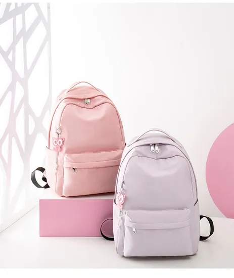 High Quality Middle School Student Book Backpack Bag for Girls Teenagers Pink Large Capacity School Bag