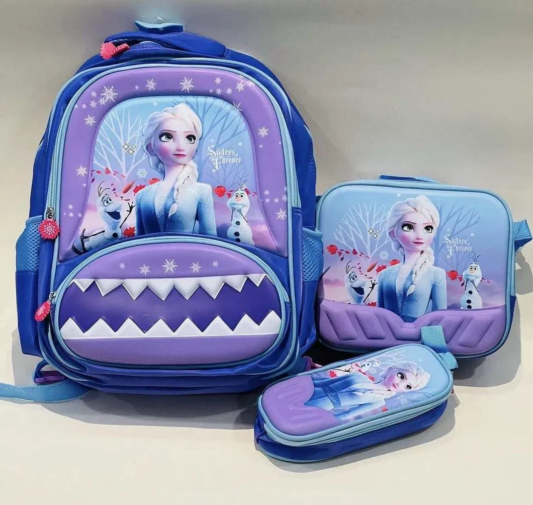 3D Cartoon Character 16 Inch 3PCS School Bag Set Kids with Pencil Case and Lunch Bag Wholesale School Bags for Primary Student