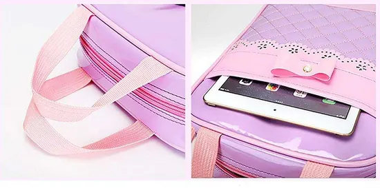 Rolling Kids Backpacks for Girls Trolley School Bag Handbag with Lunch Bag Pink