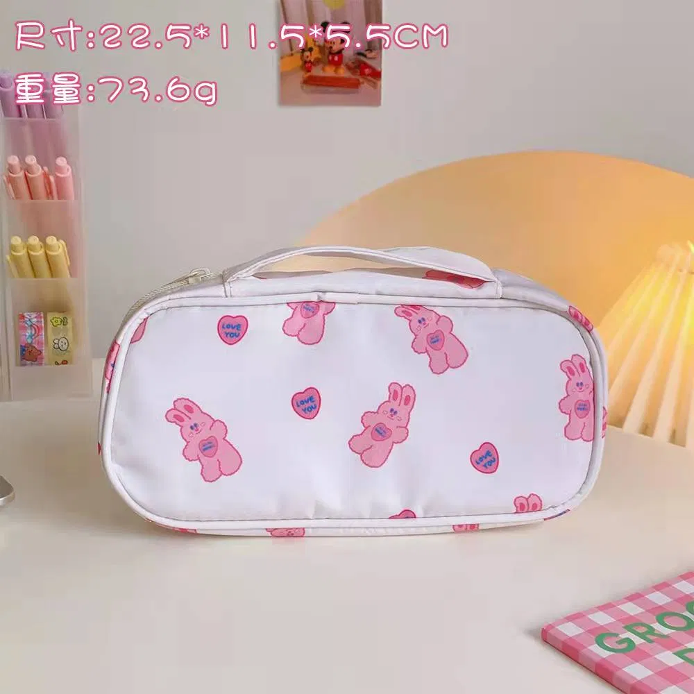 Cute Cartoon Canvas Stationery Storage Bags Student Large Capacity Pencil Case