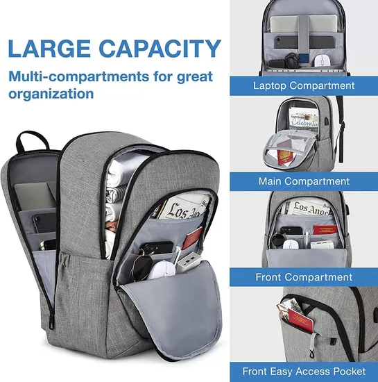Custom Bookbags Anti Theft Waterproof Schoolbags USB Back Pack Business Travel Durable 15.6 Laptop Bag Backpack