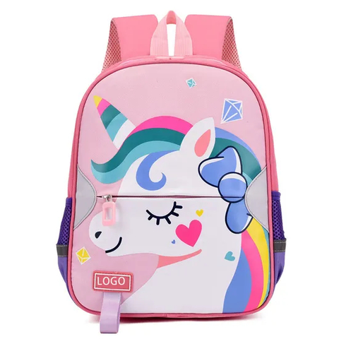 Cartoon Unicorn Backpack Animal Printed Pupil Backpack New for Girls Arrival Candy Color Waterproof Polyester School Bags 500PCS