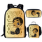 Black African Boy Designs 3PCS Backpag American Art Children Mochilas Schoolbag and Lunch Bag Set for Kids Backpack School Bags