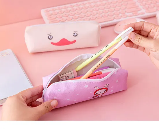 High Quality Polyester Fabric Cute Pencil Case Stationery Case for Kids