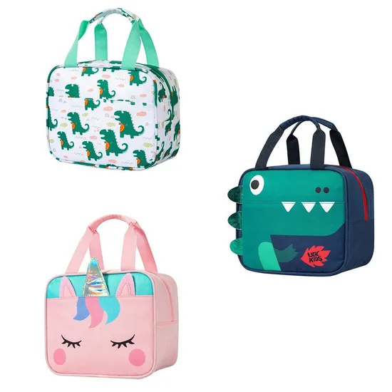 Monster -Shaped Cute Lunch Bag with Aluminum Film Can Bring Lunch Insulation Cooler Bag for Kids and Boys&amp;Girls