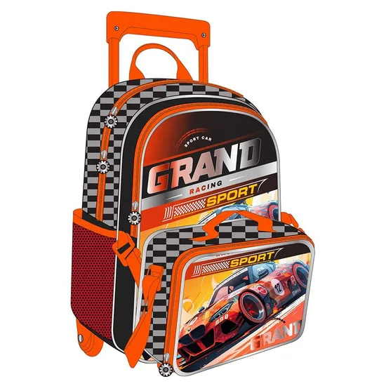 Children 3PCS Kids Boys Trolley Backpack Wheeled School Bag 2 Wheels for Students