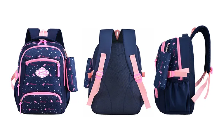 Child Waterproof Backpack Girls Bag New Kids Schoolbag Set