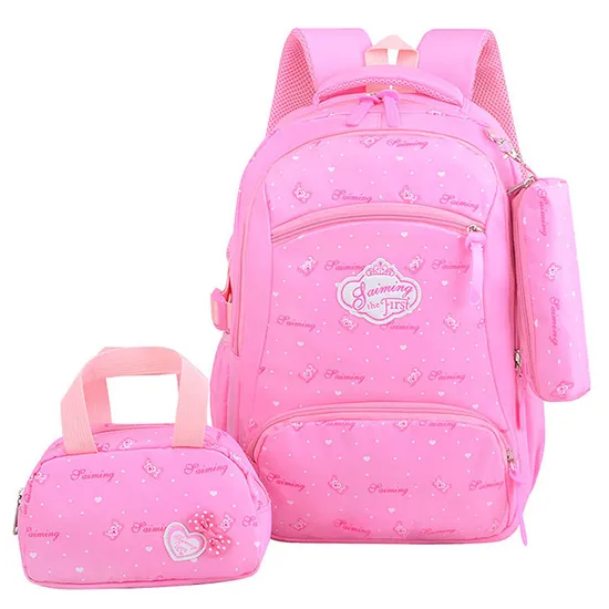 Child Waterproof Backpack Girls Bag New Kids Schoolbag Set