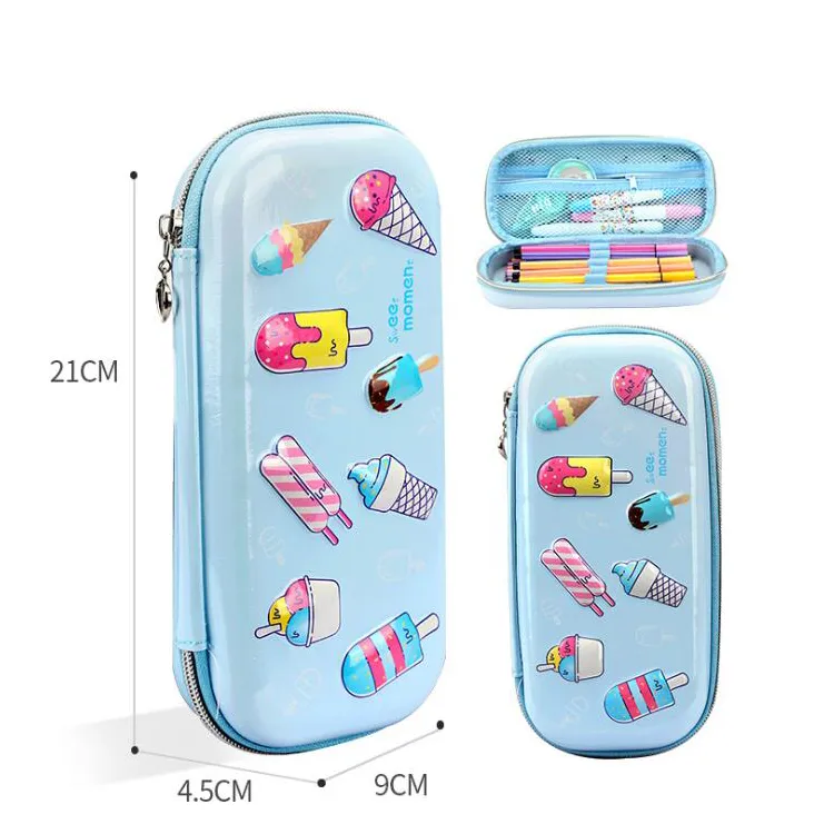 Large Capacity Hardtop 3D Ice Cream Pencil Box Pencil Bag