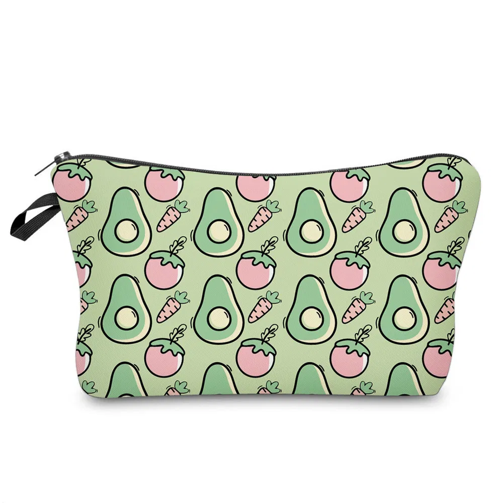 Large Capacity Cartoon Cute Avocado Pencil Pouch Make up Cosmetic Bag for Girls