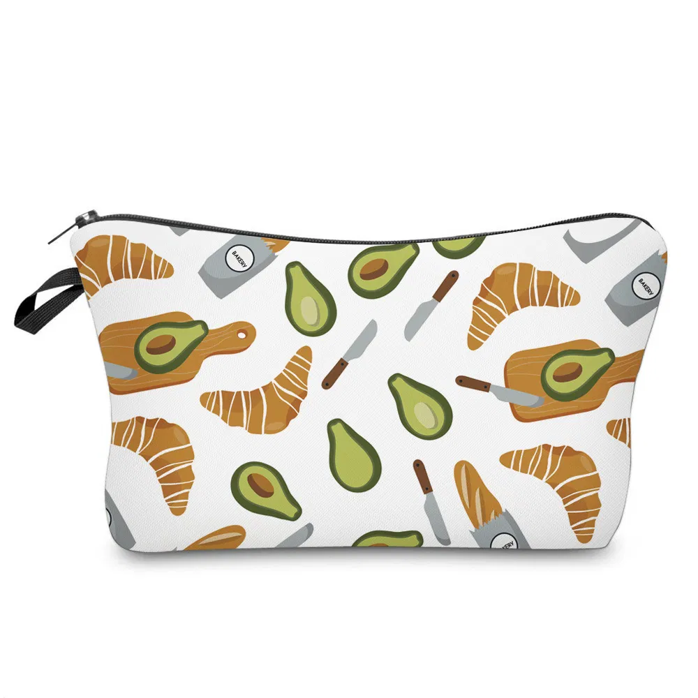 Large Capacity Cartoon Cute Avocado Pencil Pouch Make up Cosmetic Bag for Girls