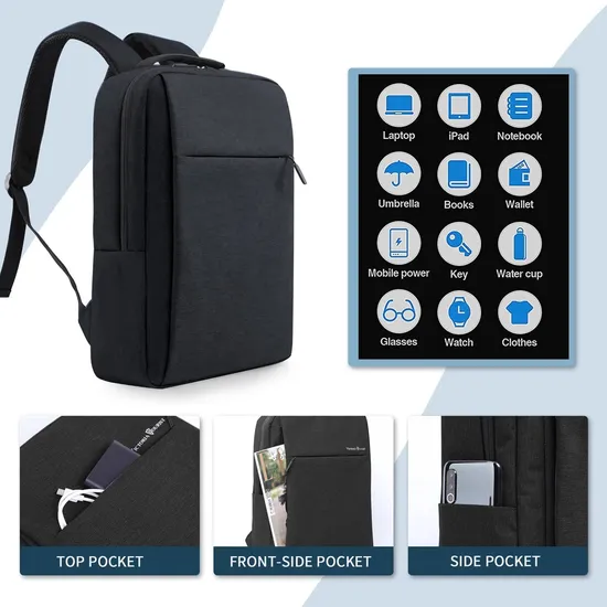 Factory Price Business Style Fashion Laptop Backpack Waterproof Computer Bags USB Rechargeable for Men Women Trip