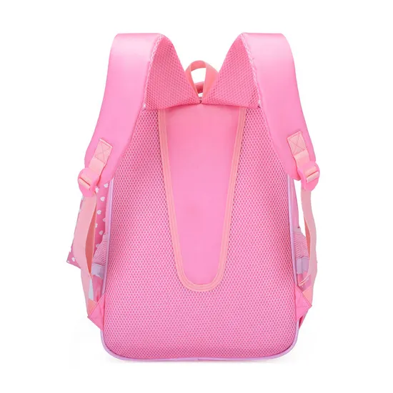 Fashion 3PCS Cute Pink Printing Polyester Backpack School Child Bag Set for Girl