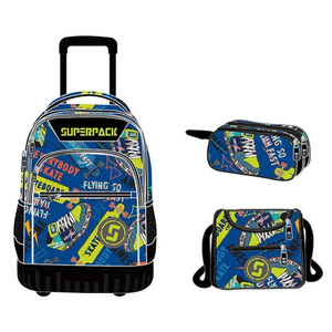 Factory Wholesale Waterproof Kids School Bag Set for Kids Wheels Trolley School Bags