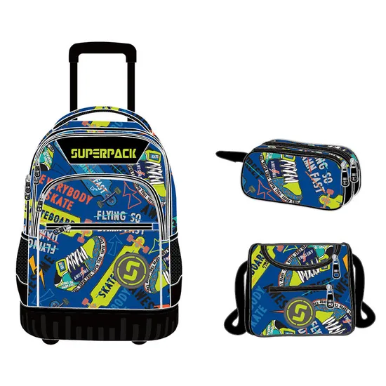 Factory Wholesale Waterproof Kids School Bag Set for Kids Wheels Trolley School Bags