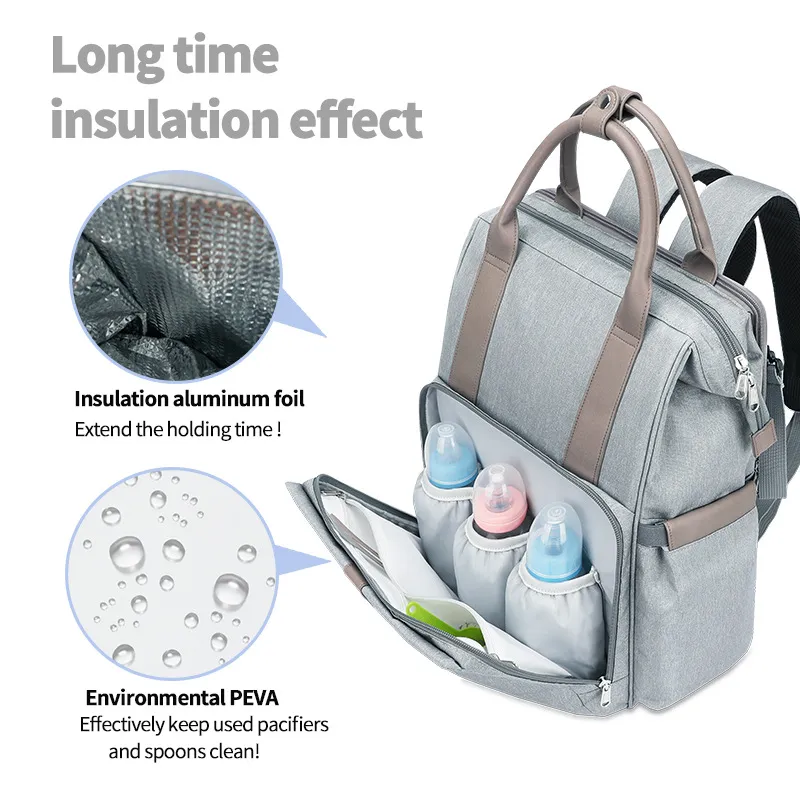 Customized Double Shoulder Mommy Bag Large Capacity Mother and Baby Supplies Storage Backpack