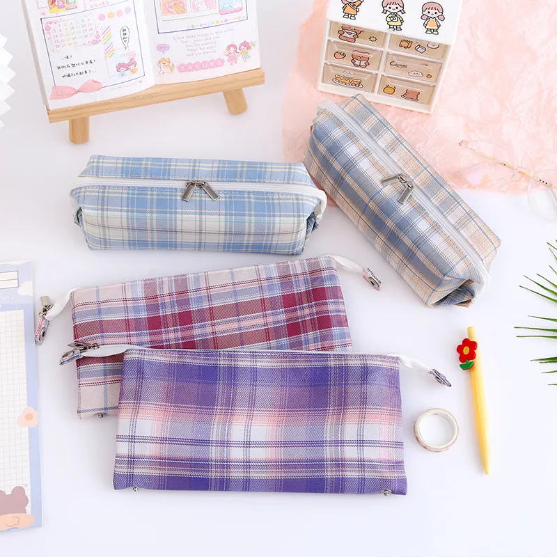 Multifunction Fashion School Stationery Pen Bag Student Canvas Zipper Pencil Case