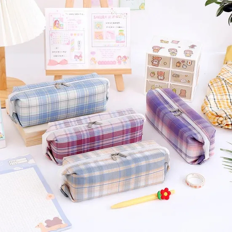 Multifunction Fashion School Stationery Pen Bag Student Canvas Zipper Pencil Case