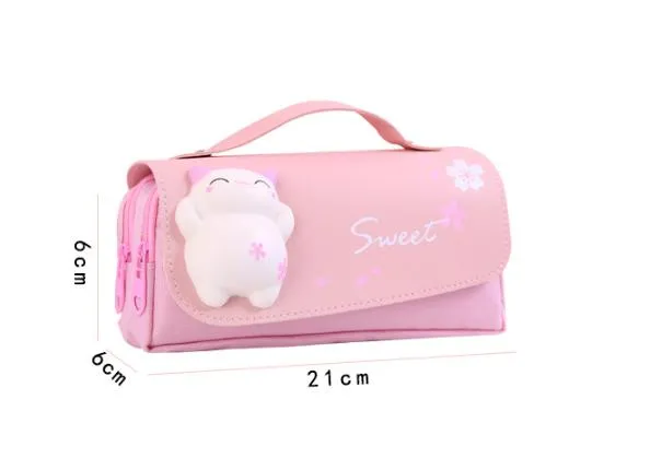 Large-Capacity Student Cute Decompression Stationery Bag Cartoon Creative Multi-Functional Stationery Box Pencil Bag