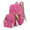 3PCS Casual Star Print Canvas Top Name Brand Kids School Bag Set