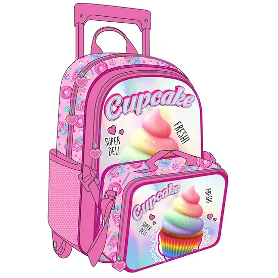 Wholesale 3PCS Customizable Bags with Logo School Girls Backpack Set Student Trolley School Bags Set