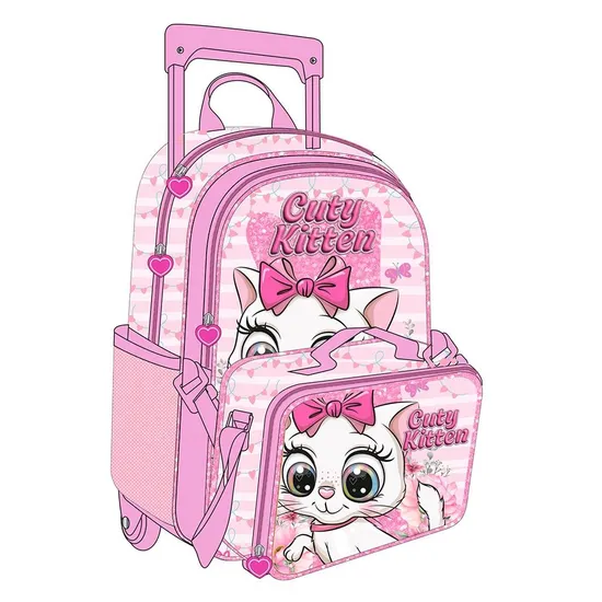Toddler Rolling Backpack Girls Cute Cartoon Primary School Trolley Bag Luggage Schoolbag