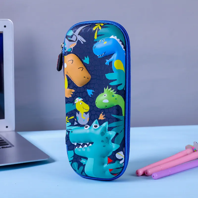3D Embossed Pencil Case for Kids Pen Pouch for Kids Zipper Closure Crayon Organizer Box