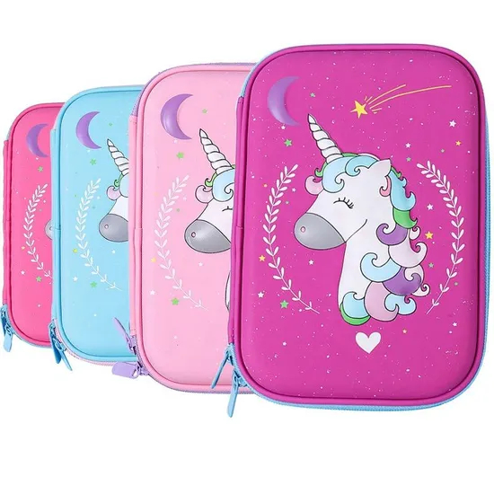 New Large Capacity Pen Bag Cute Cartoon Unicorn Pencil Case with Zipper
