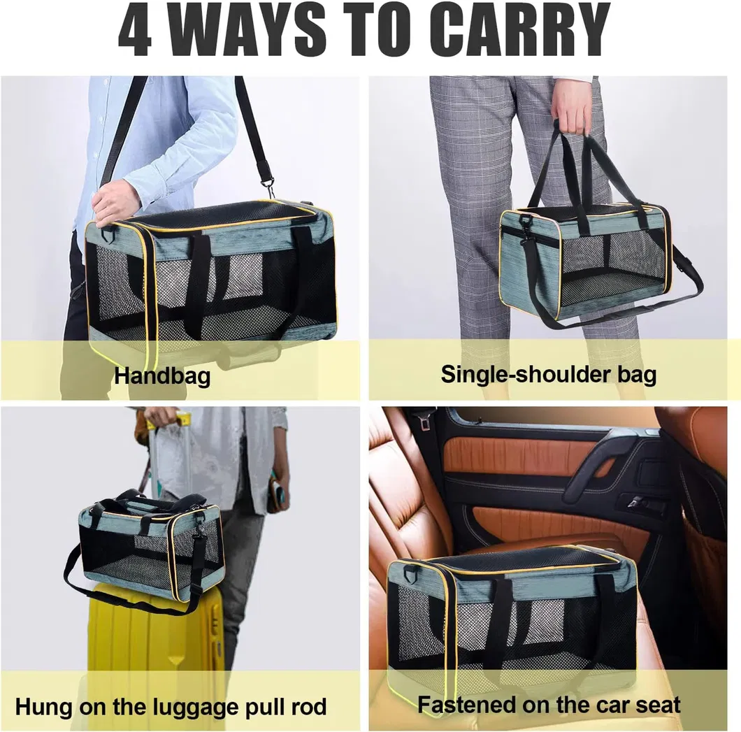 Factory Custom Soft Side Pet Travel Carrier Airline Approved Pet Carrier for Dog and Cat