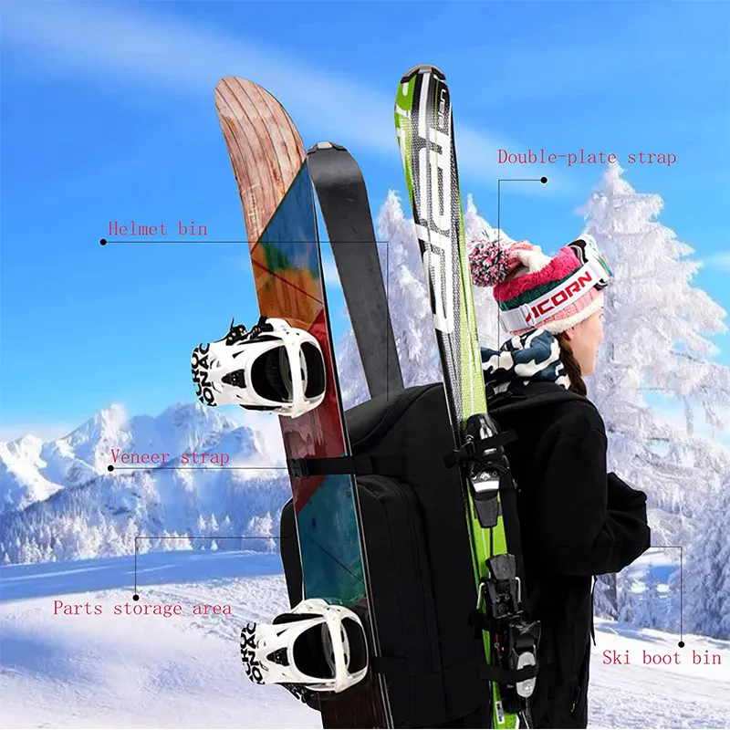 New Ski Helmet Bag Multi Functional Waterproof Dry Wet Separation Large Capacity Backpack