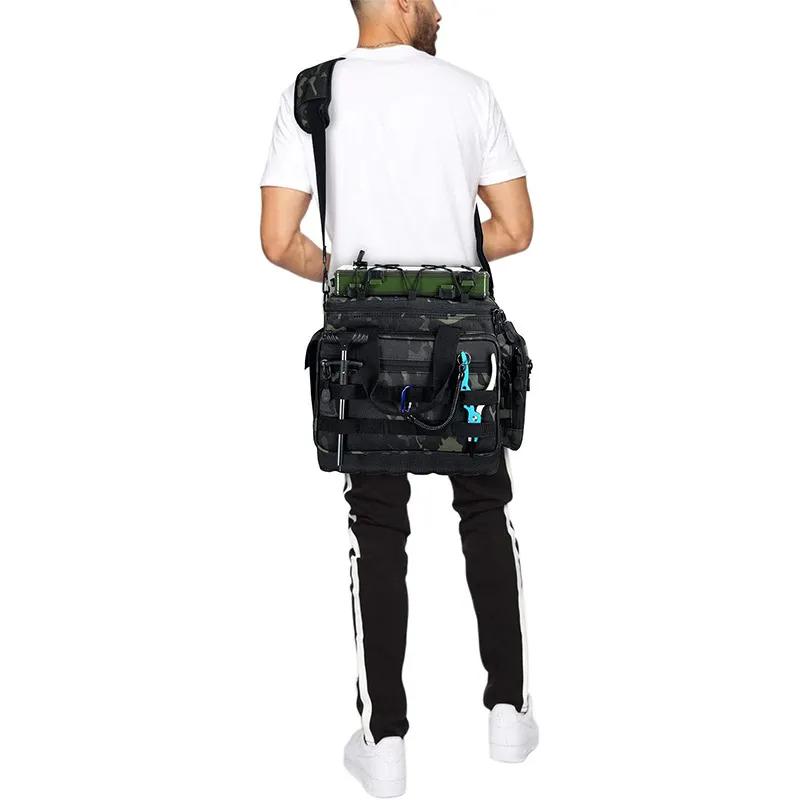 Factory Fishing Gear Waterproof Oxford Cloth Single Shoulder Portable Outdoor Fishing Bag
