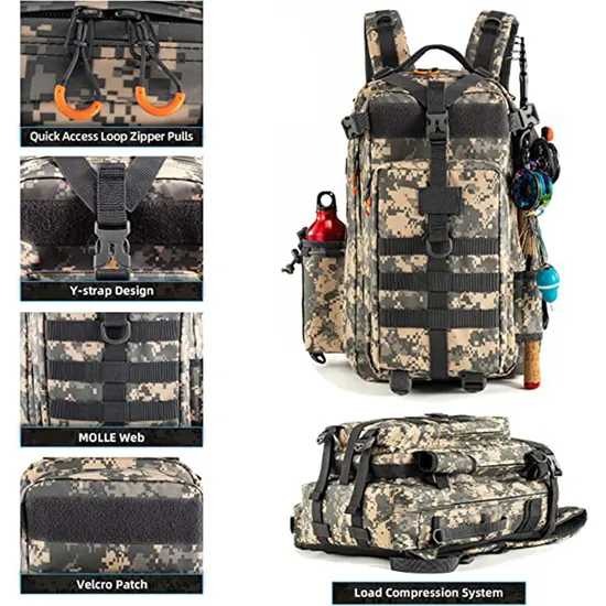 Factory Customized Tactical Outdoor Waterproof Fishing Backpack Fishing Gear Equipment Bag