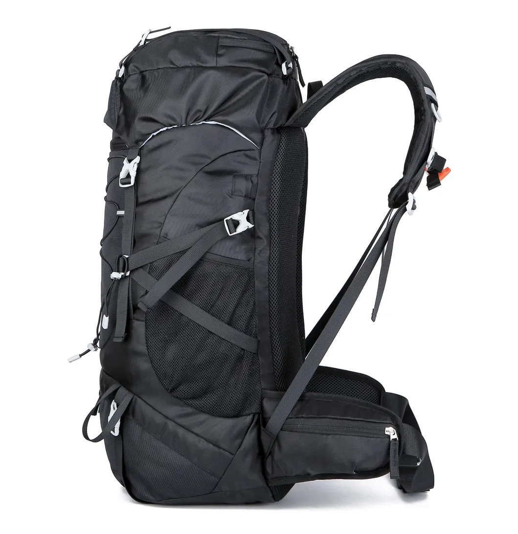 New Factory Outdoor Mountaineering Bag 50L High Capacity Nylon Travel Camping Backpack